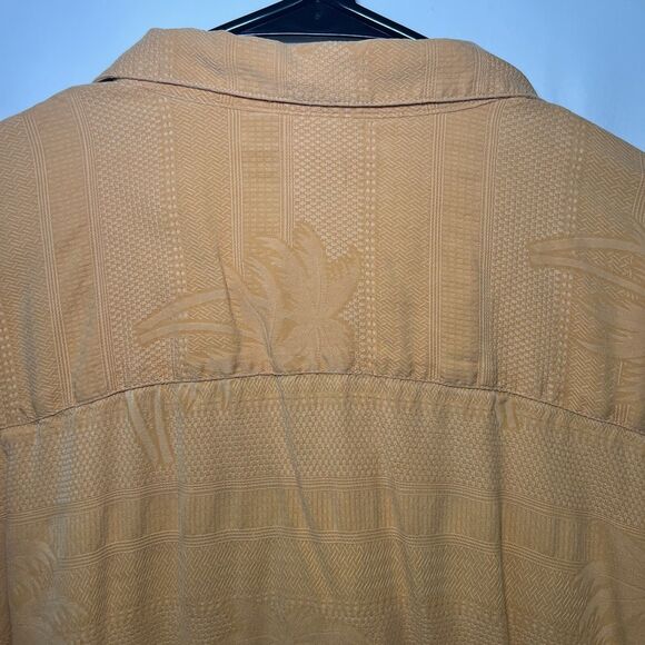 Tommy Bahama Short Sleeve Button Up Silk Hawaiian Shirt Mens Size Large Orange - Picture 9 of 10
